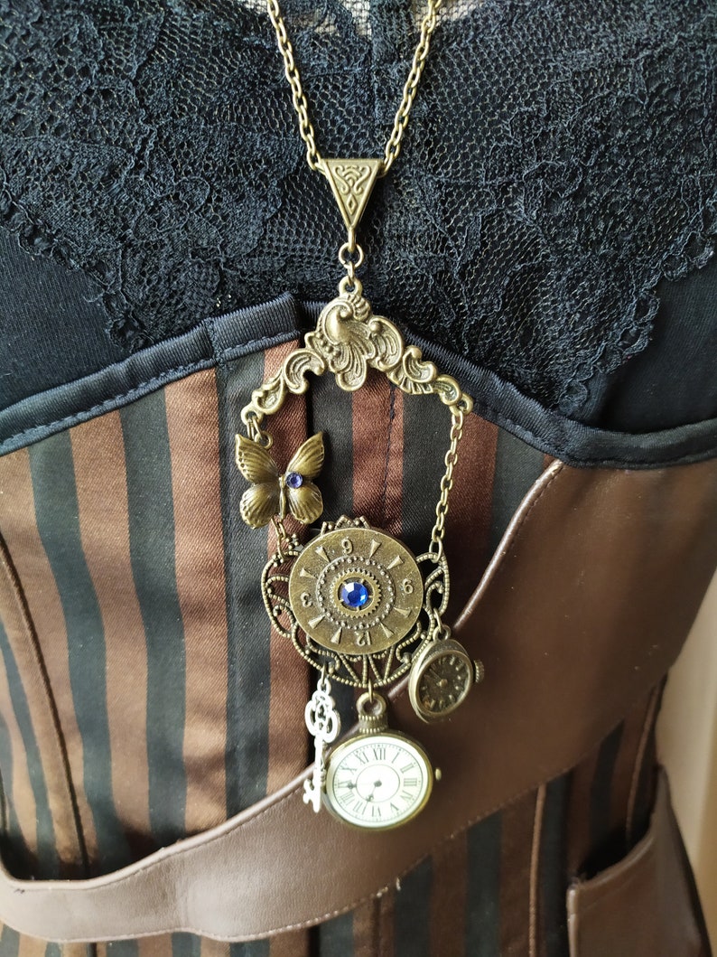 Collier Femme Sautoir pendentif Steampunk Horloges image 4