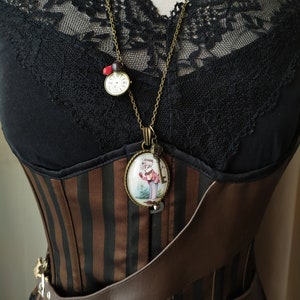 Women&#39;s Necklace Long Necklace Pendant Skeleton Steampunk Gothic Glass Cabochon