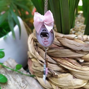 Small Asian Geisha Japan Pendant Necklace