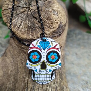 Collier pendentif Calavera dia de los muertos gothique porte bonheur tête de mort Halloween image 7