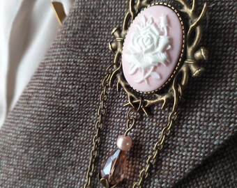Broche Ancienne Rosace Ciselée Strass – Plaqué Or Jaune, Bijou Vintage