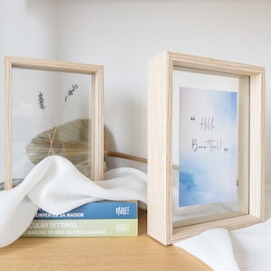 Wooden Picture Frame, Double Side Frame, Pressed Flower Frame, Floating Photo Frame image 1