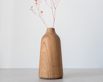 Wooden Vase Gift for Home and Office, Walnut Decoration Idea