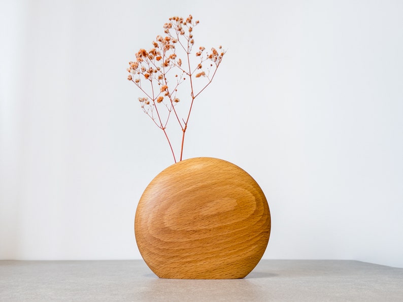 Kva Modern Wooden Vase Midi Natural