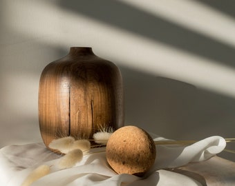 Scandinavian Wooden Decorative Vase, Wooden Home Decor