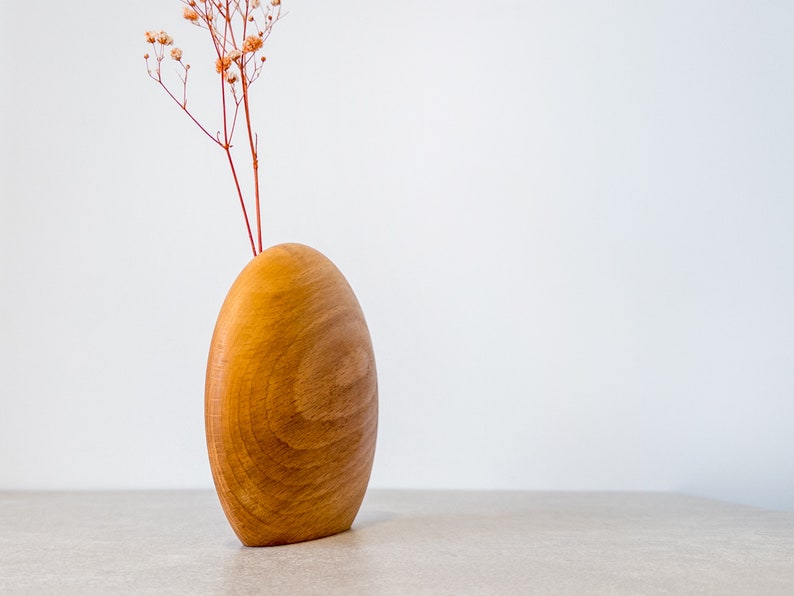 Kva Modern Wooden Vase Midi image 2