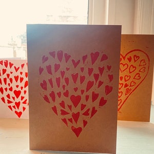 Valentines - Herz der Liebe. Vinyl Linoldruck.