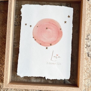Regalo de pérdida de un bebé - Póster de Star Child hecho a mano en papel - Póster conmemorativo del signo del zodíaco - Regalo de duelo