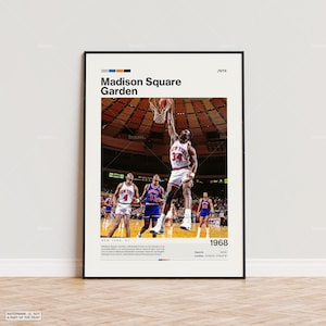 Poster del Madison Square Garden, stampa del poster dei New York Knicks, poster dell'arena NBA, arte NBA, poster sportivo, regalo per i tifosi di basket, arte moderna
