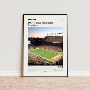 DKR Texas Memorial Stadium Poster, Longhorns Football Poster Print, NCAA Stadium Poster, NCAA Art, Sports Poster, Football Fan Gift