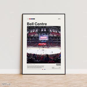 Poster del Bell Centre, stampa del poster dei Montreal Canadiens, poster dell'arena NHL, poster sportivo, moderno di metà secolo, stampa regalo per tifosi di hockey