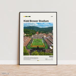 Pôster do Estádio Kidd Brewer, Impressão de pôster do Appalachian State Mountaineers, Pôster do Estádio NCAA, Arte NCAA, Pôster esportivo, Presente para fãs de futebol