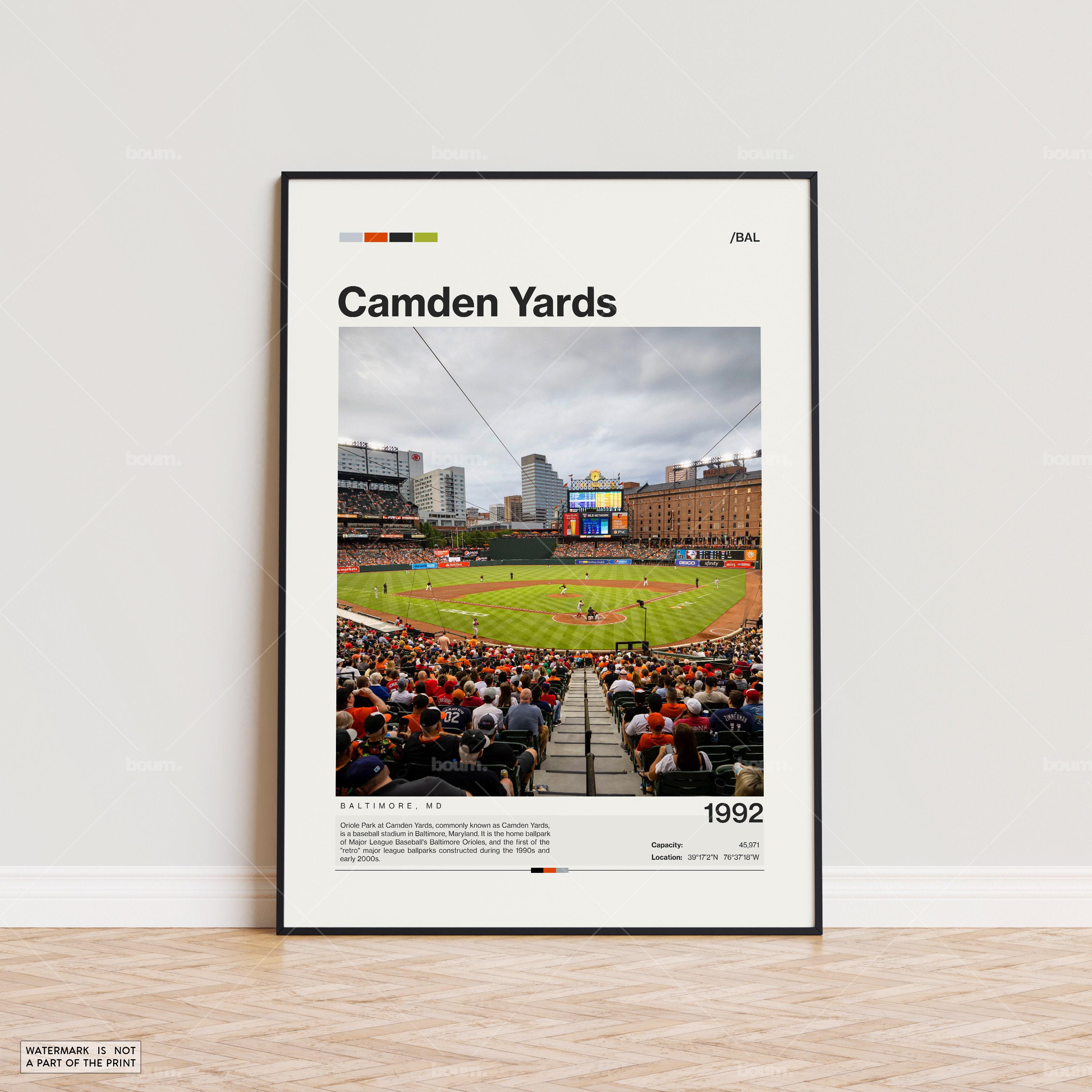 Camden Yards Poster, Baltimore Orioles Poster Print, MLB Stadium Poster, Sports Poster,  Mid Century Modern, Baseball Fan Gift Print