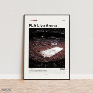 Poster FLA Live Arena, stampa poster Florida Panthers, poster NHL Arena, poster sportivo, stile Mid-Century Modern, stampa regalo per tifosi di hockey