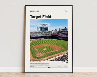 Zielfeld Poster, Minnesota Twins Poster Druck, MLB Stadion Poster, Sport Poster, Mid Century modern, Baseball Fan Geschenk Druck