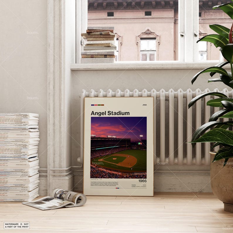 Angel Stadium Poster, Los Angeles Angels Poster Print, MLB Stadium