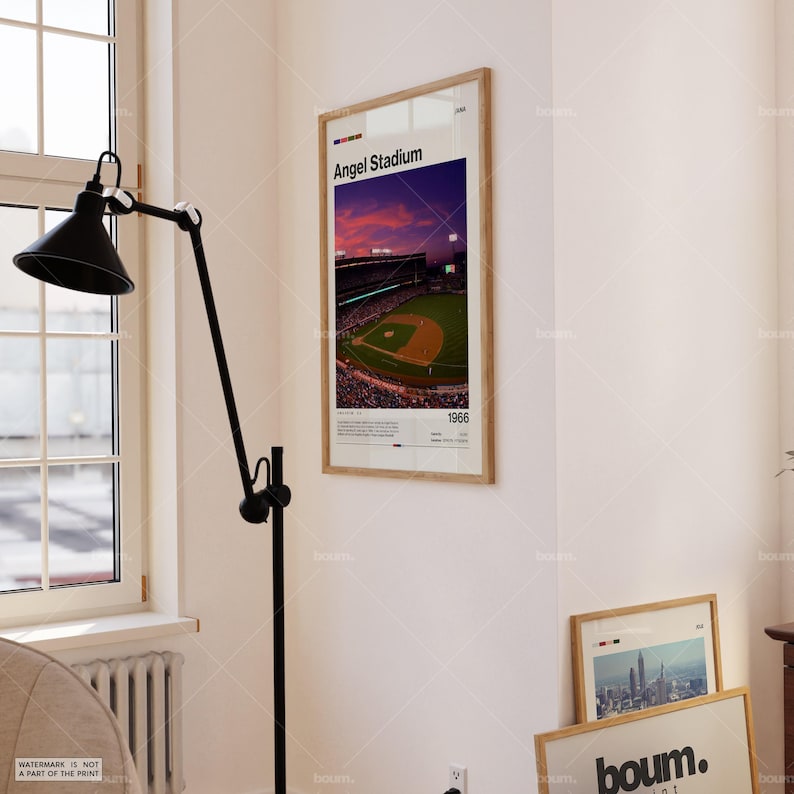 Angel Stadium Poster, Los Angeles Angels Poster Print, MLB Stadium