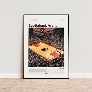 Affiche Scotiabank Arena, impression d'affiche des Raptors de Toronto, affiche NBA Arena, art NBA, affiche de sport, cadeau pour fan de basket-ball, art moderne