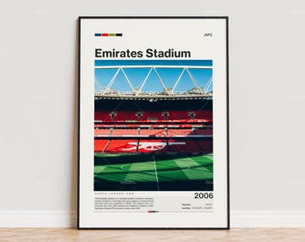 Emirates Stadium Poster, Arsenal FC Poster Print, Football Stadium Poster, Premier League Soccer Art, Sports Poster, Soccer Fan Gift Print