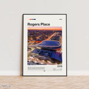 Rogers Place Poster, Edmonton Oilers Poster Druck, NHL Arena Poster, Sport Poster, Mid Century Modern, Hockey Fan Geschenk Druck