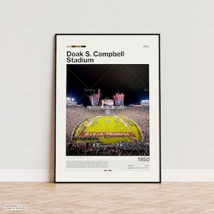 Doak S. Campbell Poster, FSU Seminolen Poster Druck, ECAA Stadion Poster, ZfB Kunst, Sportplakat, Geschenk für Fußballfan, moderne Kunst