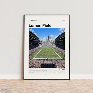 Lumen Field Poster, Setaple Seahawks Poster Druck, NFL Stadion Poster, Sport Poster, Mid Century Modern, Football Fan Geschenk Druck