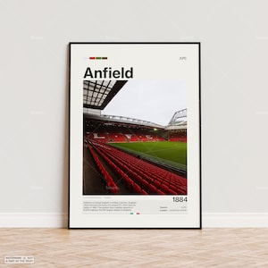 Anfield Road Stadion Poster, Fussball Fussball Stadion Poster, Fussball Stadion Poster, Sport Poster, Fussball Fan Geschenk Druck