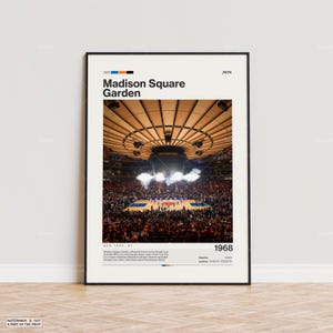 Poster del Madison Square Garden, stampa del poster dei New York Knicks, poster dell'arena NBA, arte NBA, poster sportivo, regalo per i tifosi di basket, arte moderna