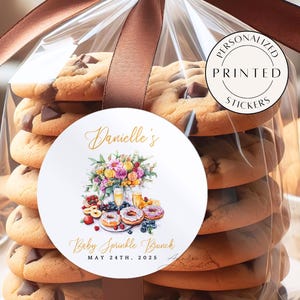 Adesivi personalizzati per baby shower con Baby Sprinkle Brunch, bomboniere per decorazioni per baby brunch, etichette per ciambelle Baby Sprinkle Brunch Mimosa, bomboniere Baby Sprinkle