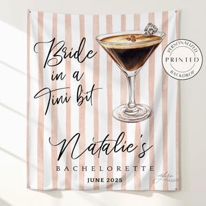 Personalized Coffee Themed Bridal Backdrop, Bachelorette Bridal ShowerTapestry, Love is Brewing, Bride in a Tini Bit, Espresso Martini