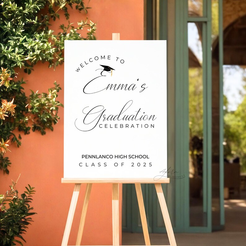 Graduation Party Sign, Printed Graduation Party Celebration Welcome ...