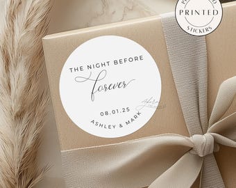 Personalisierte Hochzeitsproben-Abendessen-Aufkleber, die Nacht vorher für immer kundengebundene Proben-Gastgeschenk-Etiketten