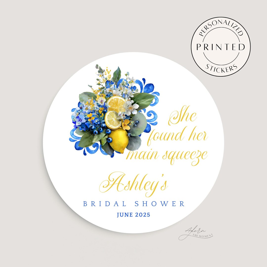 She Found Her Main Squeeze Stickers, Lemon Bridal Party Stickers ...