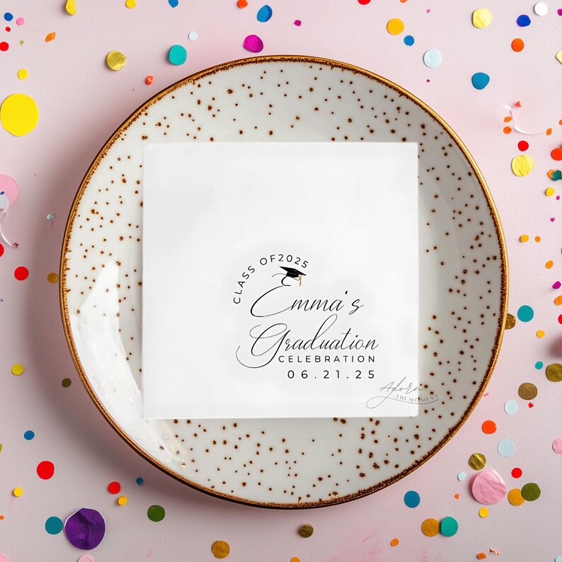 Personalized Graduation Napkins, Custom Class of 2026 Party Napkins ...