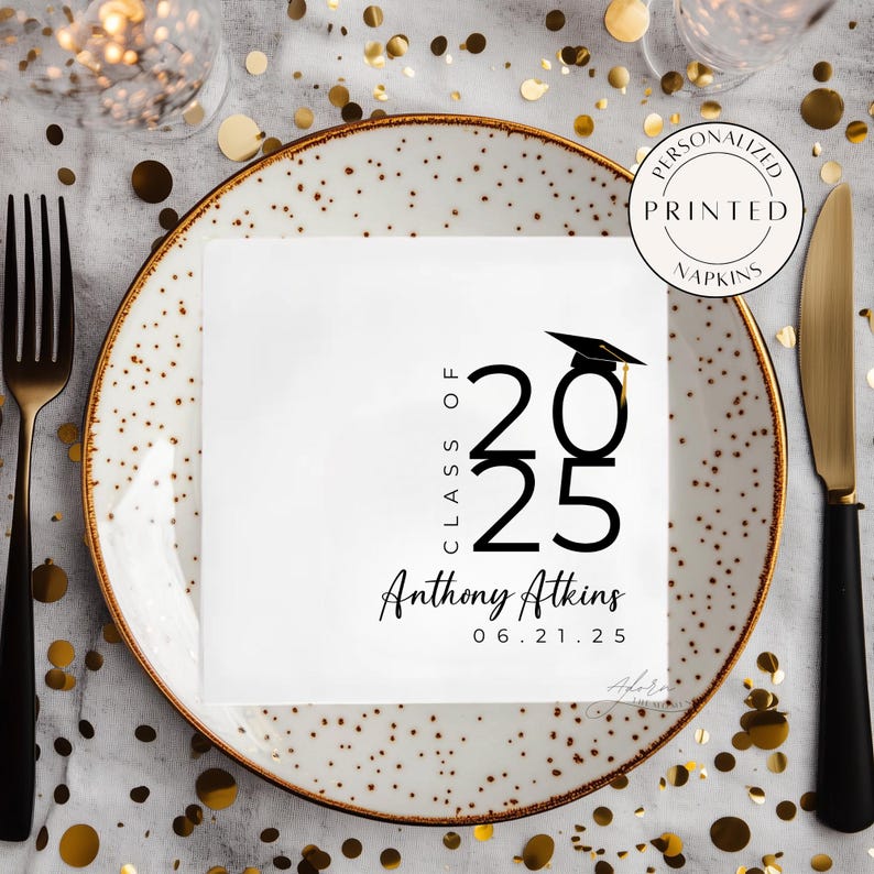 Personalized Graduation Napkins, Custom Class of 2026 Party Napkins ...