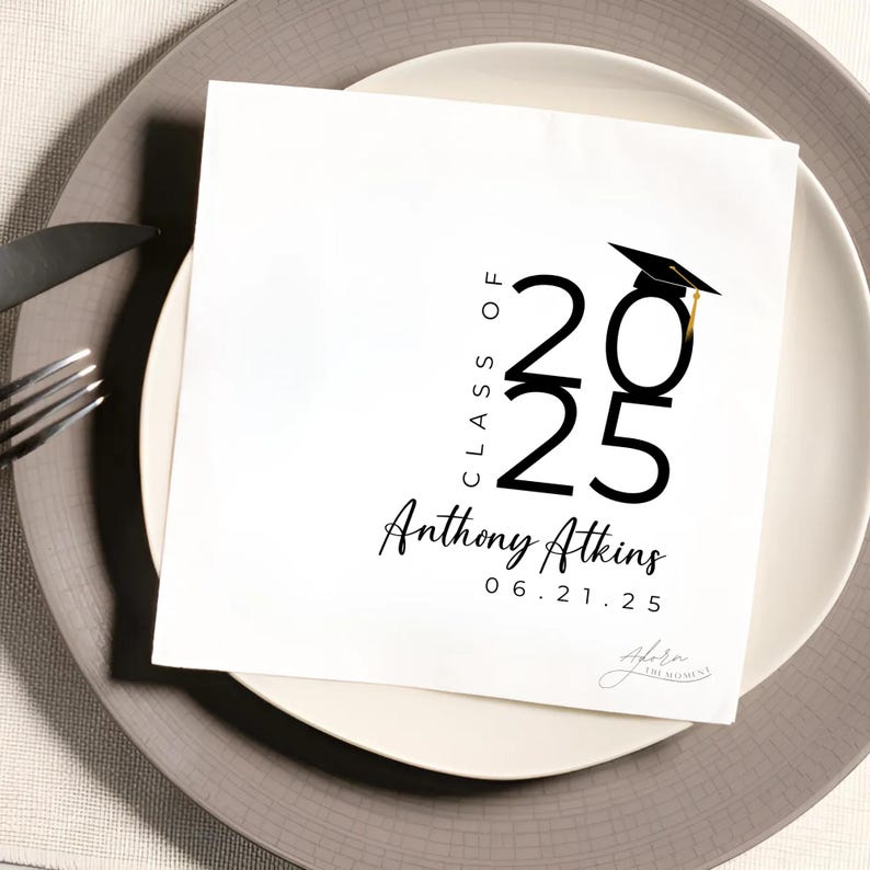 Personalized Graduation Napkins, Custom Class of 2026 Party Napkins ...
