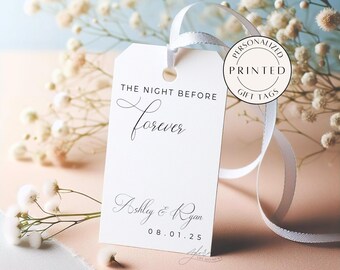 Personalized Wedding Rehearsal Gift Tags, The Night Before Forever Customized Favor Tags