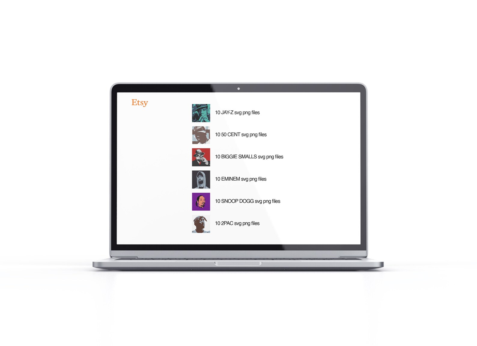 Rappers Svg Png 2pac, Biggie Smalls, 50 Cent, Snoopdog, Emenim, Jay-z ...