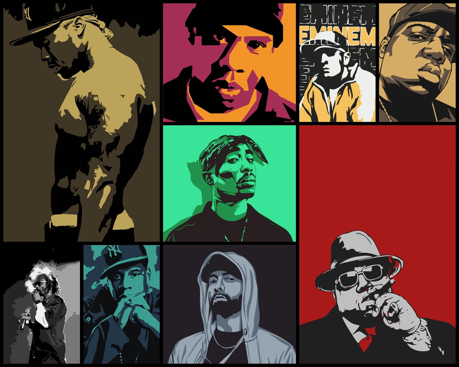 Rappers Svg Png | 2pac, Biggie Smalls, 50 Cent, Snoopdog, Emenim, Jay-z ...