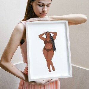 Body Positive art, digital printable art , aesthetic home , plus size woman print