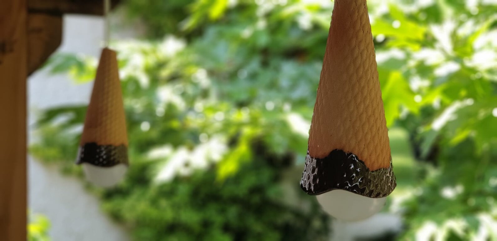 BUY 6 GET 7. Ice Cream Cone Light Fixture. Ceramic Pendant Lamp for