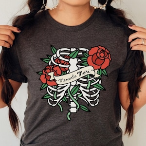 Memento Mori Oversized Graphic Tee | Memento Mori Shirt | Academia Clothing | Dark Academia | Alt Clothing | Skeleton Shirt | Goth Shirt