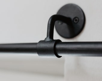 Metal curtain rod | Black curtain rod holder | 20 mm curtain rod | Stylish curtain rod | MALAGA