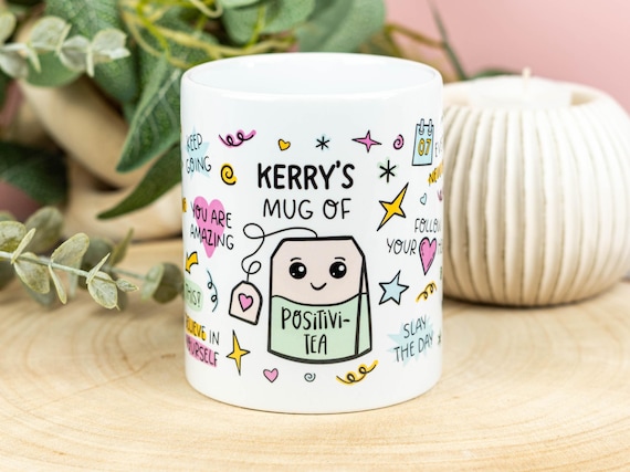 Personalised Positivi-Tea Mug – Funny Positivity Gift for Friend
