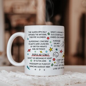 50th Birthday Mug – Back in 1976 Present, 50th Anniversary Gift, Funny Milestone Gift for 50th Birthday, Unique 1976 Facts Coffee Cup image 3
