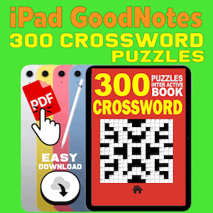 iPad Game 300 Juego de crucigramas para adultos. iPad Puzzle Brain Teaser Juego de palabras Regalo para crucigramas Solver Puzzle Lover.Sip n Solve Puzzle