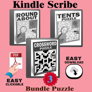 500 Kindle Scribe Puzzle Crossword Tents RoundAbout Digital Games Brain Teasers Adult Puzzle Book IQ Puzzle Hyperlinked PDF Instant Download