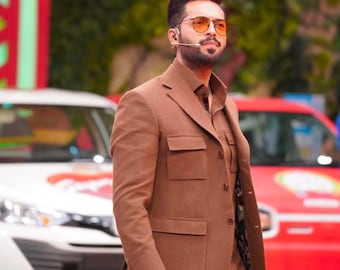 Handmade Cotton Pathani Suit Set: Pakistani Men's Kurta Pajama