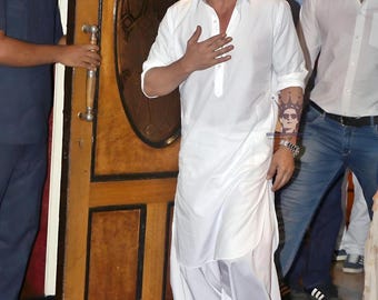 Handmade Cotton Pathani Kurta Shalwar Set: Indian Party Wear Suit