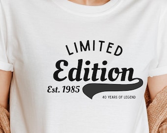 Vintage T-Shirt 1985 1975 Personalized Birthday Gift Shirt 40th 50th Birthday Woman Man Retro Design Milestone Birthday